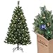 Produktbild SALCAR künstlicher Weihnachtsbaum mit Beleuchtung, 150 cm hoher Kleiner Tannenbaum mit warmweißer und RGB Christbaumbeleuchtung, PVC Christbaum für Weihnachtsdekoration