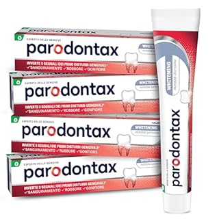 Parodontax Dentifricio Whitening, Effetto Sbiancante*, per Gengive Sane e denti Forti, Uso Quotidiano, Gusto migliorato, 4x75ml