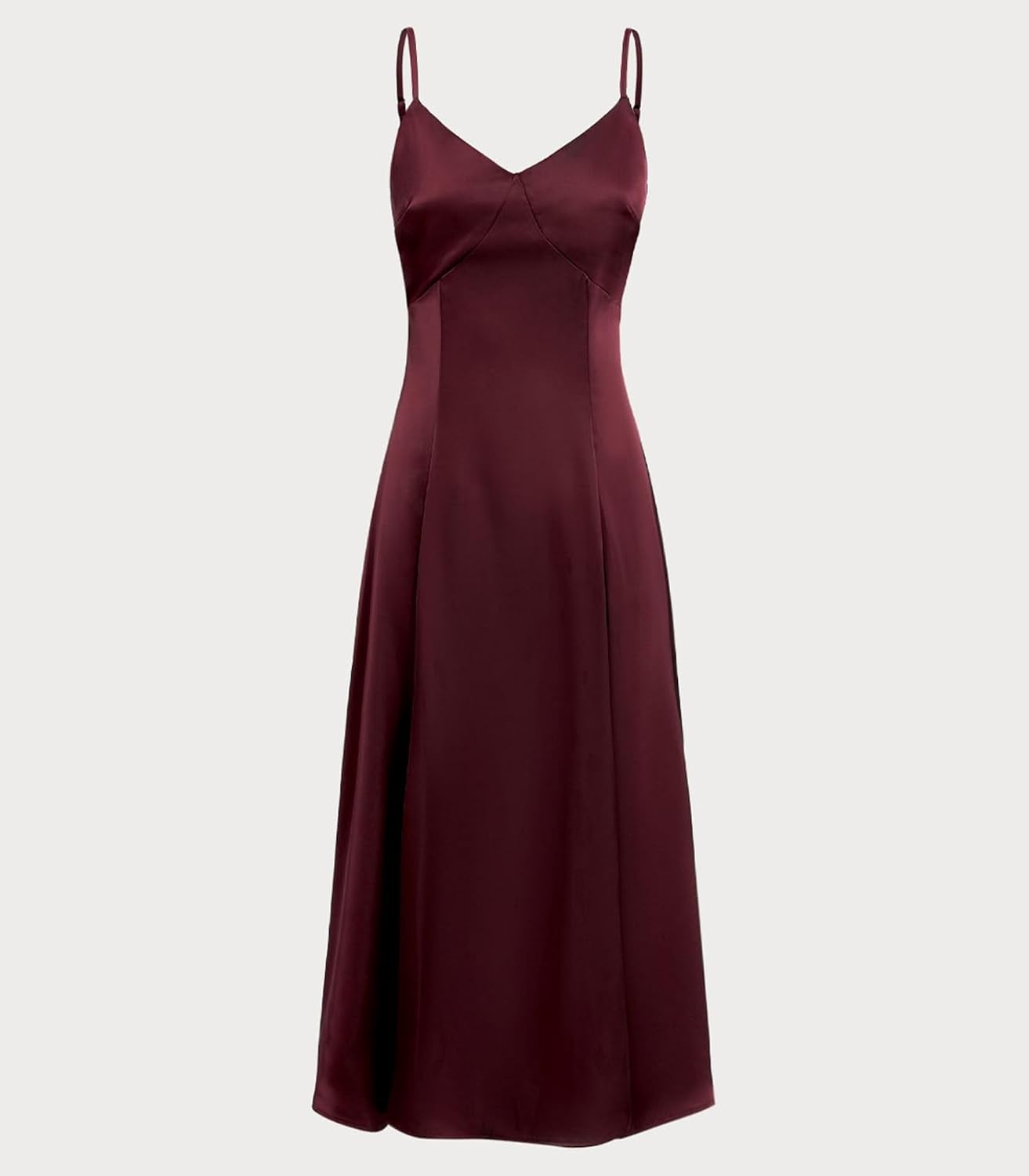 RIHOAS Women's Elegant Flowy Spaghetti Strap Dress - A Line Satin Maxi for Fall Wedding Guest, Formal Semi Formal