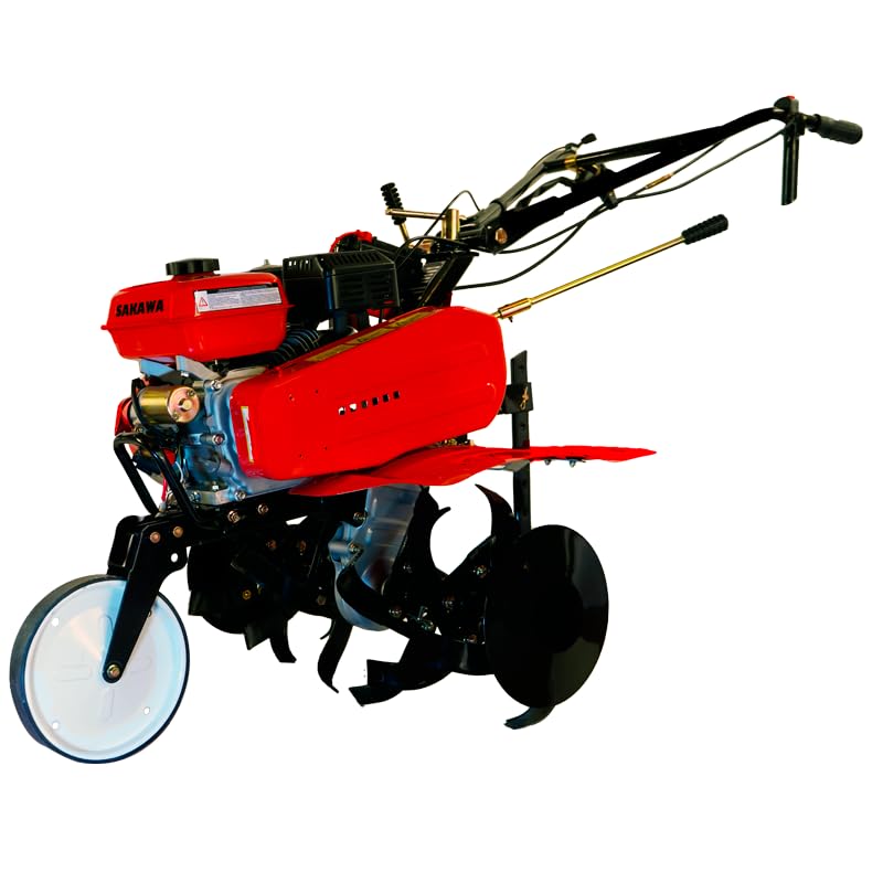 SAKAWA Motocultor A. Eléctrico 3V Ruedas + Arrancapatatas + Asurcador + Vertedera