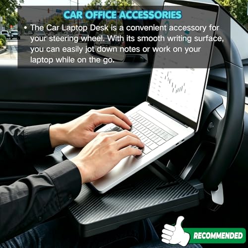 Image of 2-in-1 Car Steering Wheel Tray with Built-in Seat Gap Organizer
