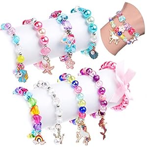 Tacobear 9 stuks armbanden voor kinderen, meisjes, vlinder, zeemeermin regenboog, eenhoornarmband, kleurrijke parels…