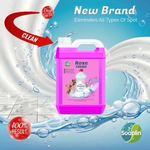 Image of Fresh Floor Cleaner Liquid Litre - Powerful Germ Protection, Sparkling Clean Floors, Long-Lasting Rose Fragrance, Safe for All Floor Types, Economical (Pack of 1, Rose)