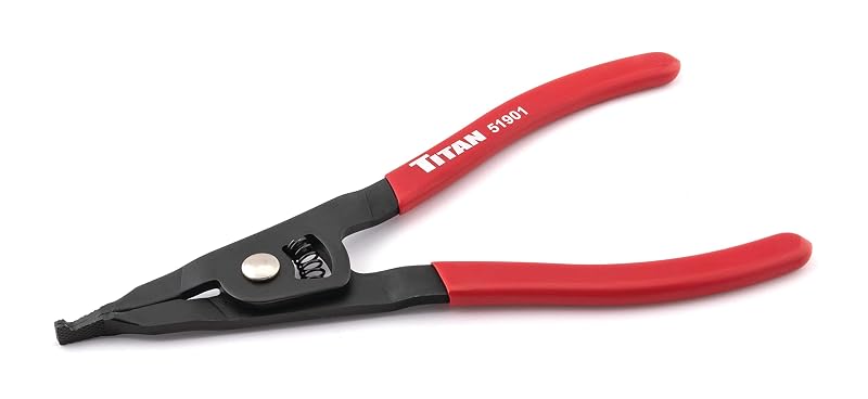Alicate para Anéis de Retenção Titan 51901 com Pontas Serrilhadas em Ângulo de 90° e 22,9 cm