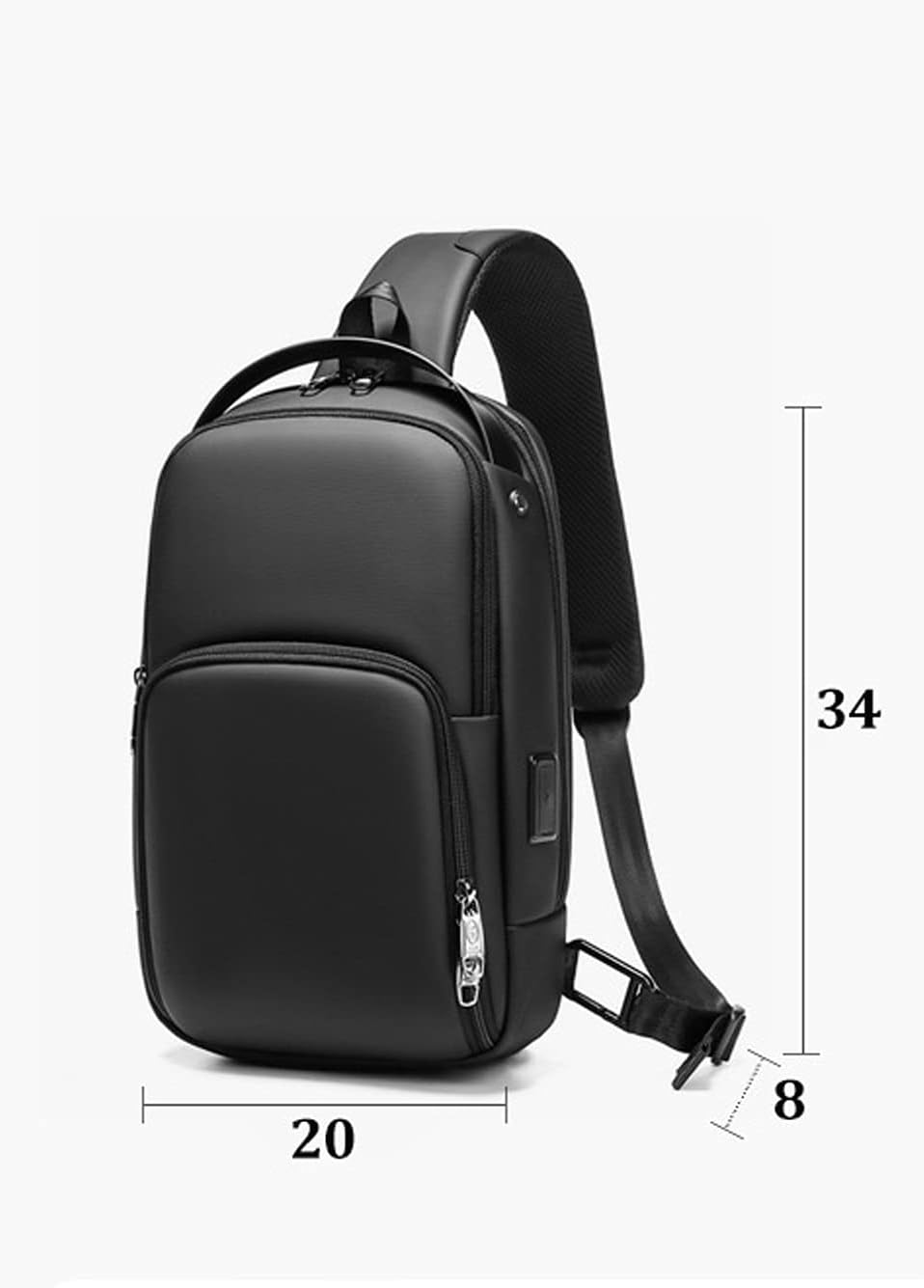 Messenger Bags Men's Chest Bag for USB Charging Travel Shoulder bagSports Fashion Waterproof Crossbody