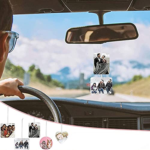 Finphoon 60 Pieces Sublimation Air Fresheners Blanks, 4 Styles Air Freshener Blanks Sheets Felt With 100Pcs Packaging Bags And 98.4 Feet Rope For Diy Car Interior And Decor #TOP2