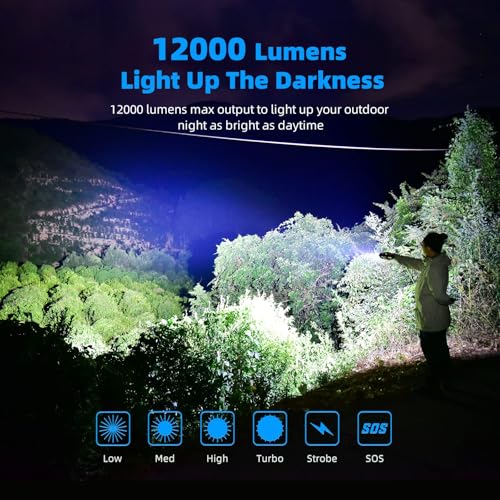 Wuben A9 Taschenlampe, wiederaufladbar, 12000 Lumen