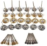 TopHomer 36-teiliges Set, Metallbürsten, Stahl/Kupfer, Messing/Edelstahl, Gewellter Draht, 3 mm, 40 mm, für Bohrmaschine, Rostentfernung, Schleifen, Polieren, Endbearbeitung