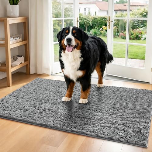 Lovydro Tapis Porte Chien Pattes Boueuses, 48"x24" Antidérapant