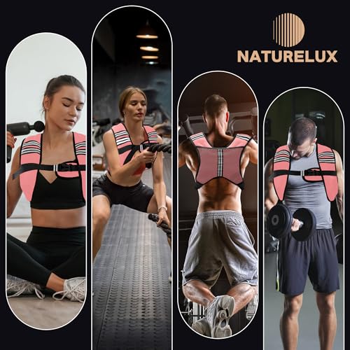 Image of NATURELUX Weighted Vest Men or Women - 5 /10 /15 /20 /25 /30lbs Weights with Reflective Stripe, Weighted Vest for Workout Equipment for Strength Training Running - Walking Weight Loss