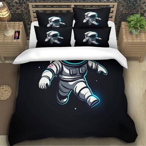 Housse de couette astronaute anti-acarien avec fermeture éclair invisible - 5