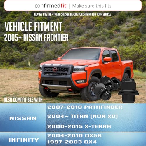 Image of Wheel Accessories Parts 24 Pcs M12x1.25 12x1.25 Thread OEM Factory Style Lug Nuts 1.45 inch Long Black 13 /16 inch 21mm Hex 40224-JK00A 611-294 Fits Nissan Frontier Titan (Non XD) X-Terra