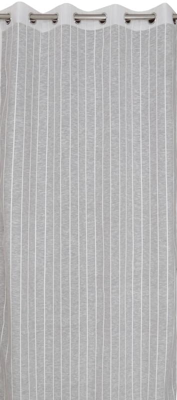Image of Exporthub Sheer Linen Cotton Curtains for Long Door 8 Feet Set of 2, White - Light Filtering Breathable Fabric Drapes for Living Room & Bedroom (EHSPR052 84)