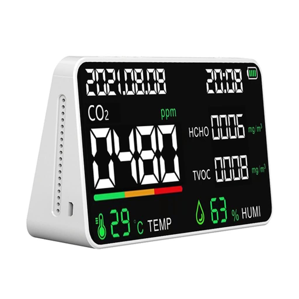 Carbon Dioxide Meter Multi-Function Monitor Intelligent CO2 Air Quality Detector Analysis Instrument(OneColor)