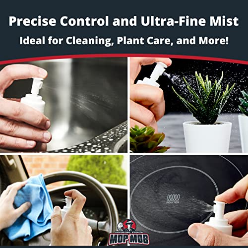 Leak Proof Fine Mist Spray Head 3 Pk. Plunger Sprayer Replacement Cap for Large Bottles, BPA-free 24/410 Thread Fingertip Pump Mister Top with 9.25 in. Tube for Home, Cleaning, Beauty + Hair Care by Mop Mob - Used condition - Image 4