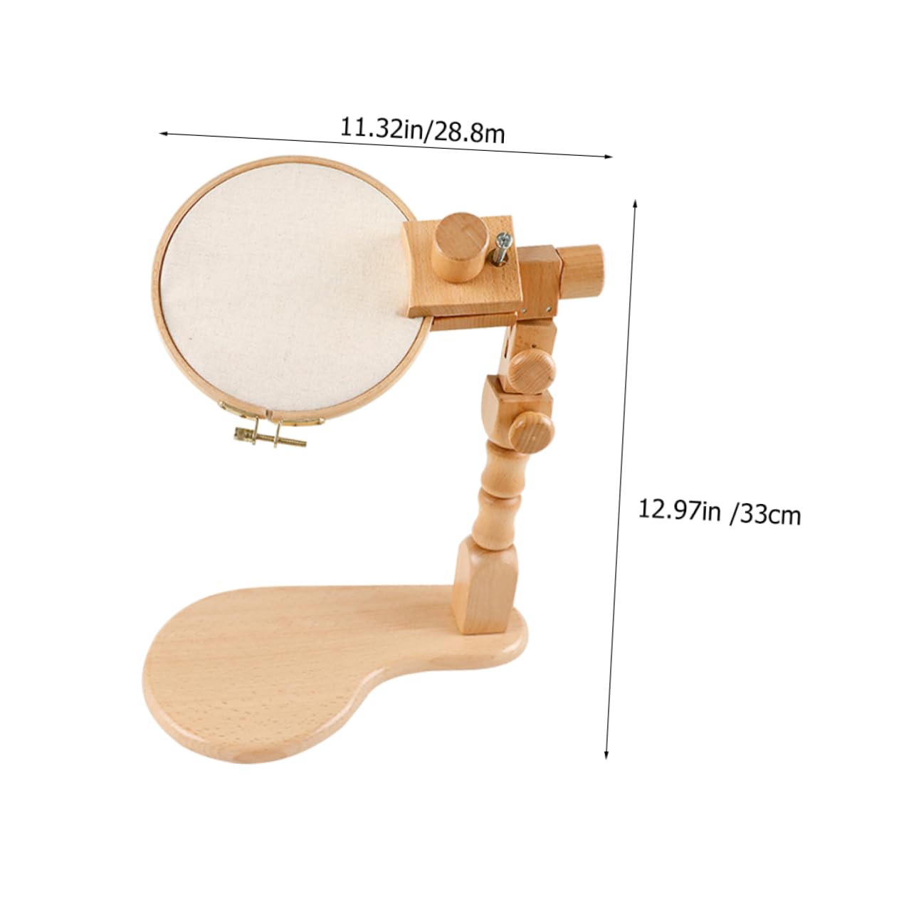 Angoily Soporte de Bordado Ajustable para Escritorio Kit de Bastidor de Bordado de Madera Maciza Giratorio para Principiantes Uso Doméstico Obsequio Adecuado Artesanal