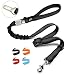 Petvins Heavy Duty Dog Leash - Reflective Nylon Dog Rope with Padded Handles - Anti-Pull Bungee for Shock Absorption - Dog Car Seat Belt - Perfect for Small Medium Dogs, Black