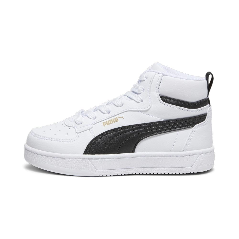PUMA Shoes, Caven 2.0 Mid Sneaker, Blanco Negro-Dorado, 38 EU Unisex niños