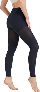 MGANG Medical Compression Pantyhose for Women & Men, Footless Waist High Compression Stockings Opaque, 15-20 mmHg Support Pantyhose, Firm Support Hose for Edema, Varicose Veins, Nursing, Navy Blue L