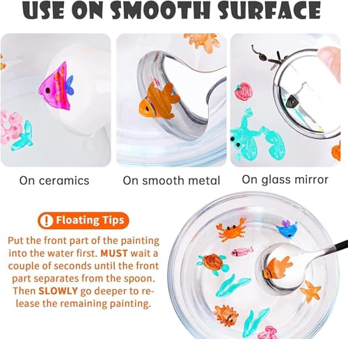 Image of SHINETOY 2 in 1 Magical Water 8 Pen and Drawing Premium Students Color Mixing Palette with 12 Pits & Integrated Water Colors, 8 pcs Magical Water Pen, Magical Floating Ink Pen