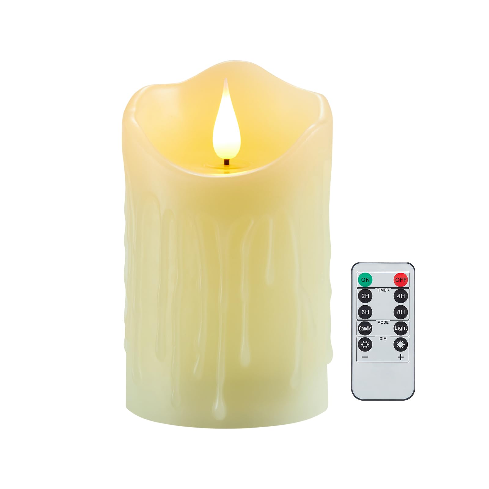 Koelaa Bougies LED Vacillante Rechargeable, Bougies Chandelier avec Télécommande, Flamme 3D Réaliste et Sécurité Sans Flamme - pour Noël, Mariage, Décoration Maison, Fête, Église-5.3 * 18cm