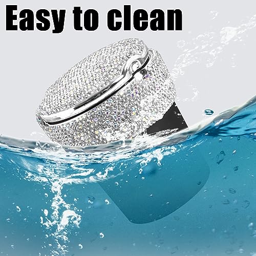 Image of BESULEN Bling Car Ashtray, Portable Auto Cigarette Ashtray with Lid, Cigarette Smokeless Cylinder Cup Holder with LED Light Indicator, Crystal Diamond Auto Accessories for Home, Office (White)