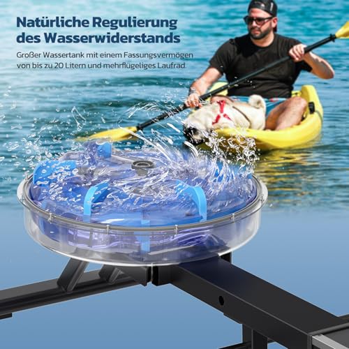 Dripex-rudergeraet-fuer-zuhause-Wasserrudergeraet-Gewichtskapazitaet-150-KG-unterstuetzt-Bluetooth-App-LCD-Monitor-und-Tablet-Halterung-fuer-Ganzkoerpertraining-Wasserruderwiderstand