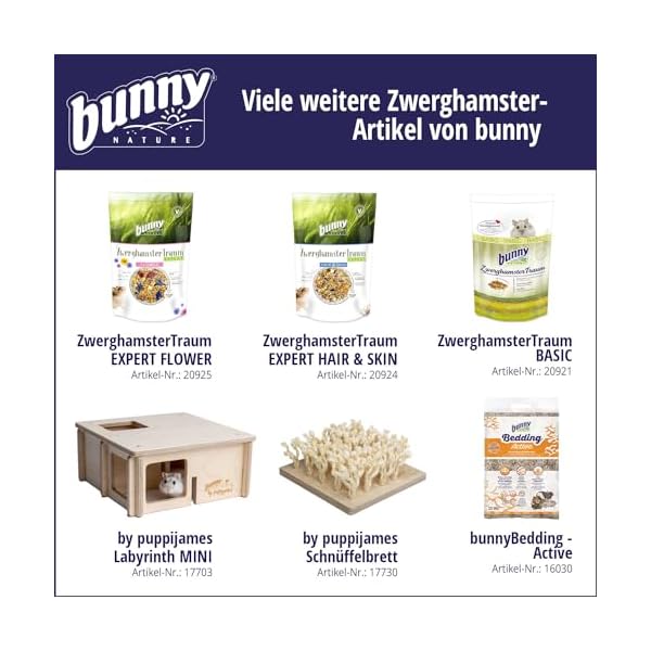 bunnyNature ZwerghamsterTraum Expert 500 g | Alleinfuttermittel für Zwerghamster | Vom Tierarzt empfohlen | Mit Power-Ingredients, Kleinsämereien & Mehlwürmern | Ohne Extrudate & Pellets | Ohne Obst – Bild 10