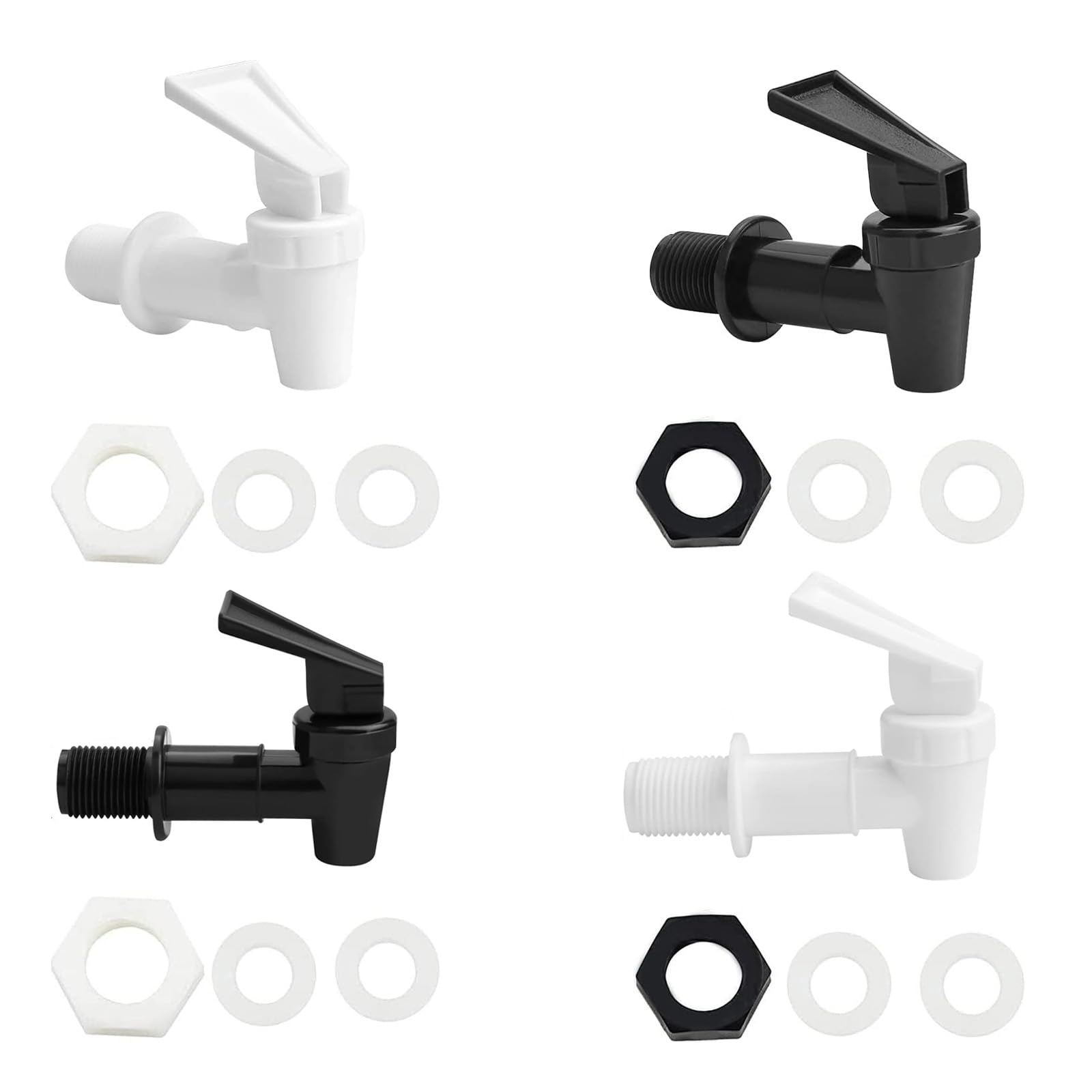 4Piezas Llave de Agua de Plástico Reutilizables para Grifo De Plástico Grifo Dispensador para Dispensar Té Vino Agua Jugo y Otras Bebidas