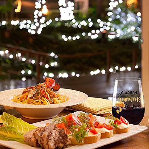 Waited 9 Months For This Funny Wine Glass Gifts For New Mom - Birthday, Mother's Day Gifts For Women, Expectant Moms, Pregnancy, Mom Gifts From Husband, Confidante, Friend, 17 Oz Stemless Wine Glasses #TOP4