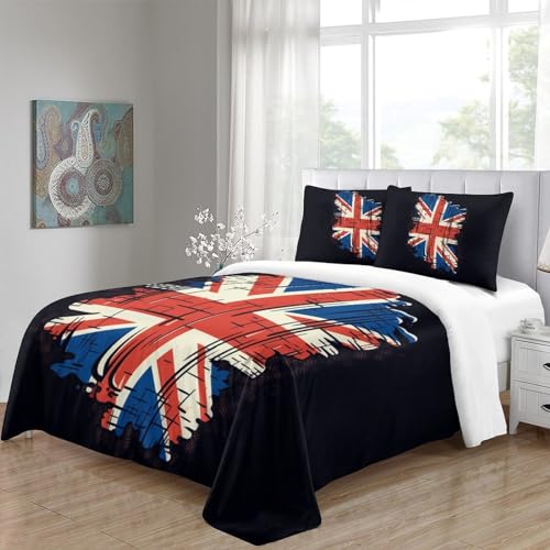 Parure de lit King en microfibre premium imprimé britannique 3D - 5