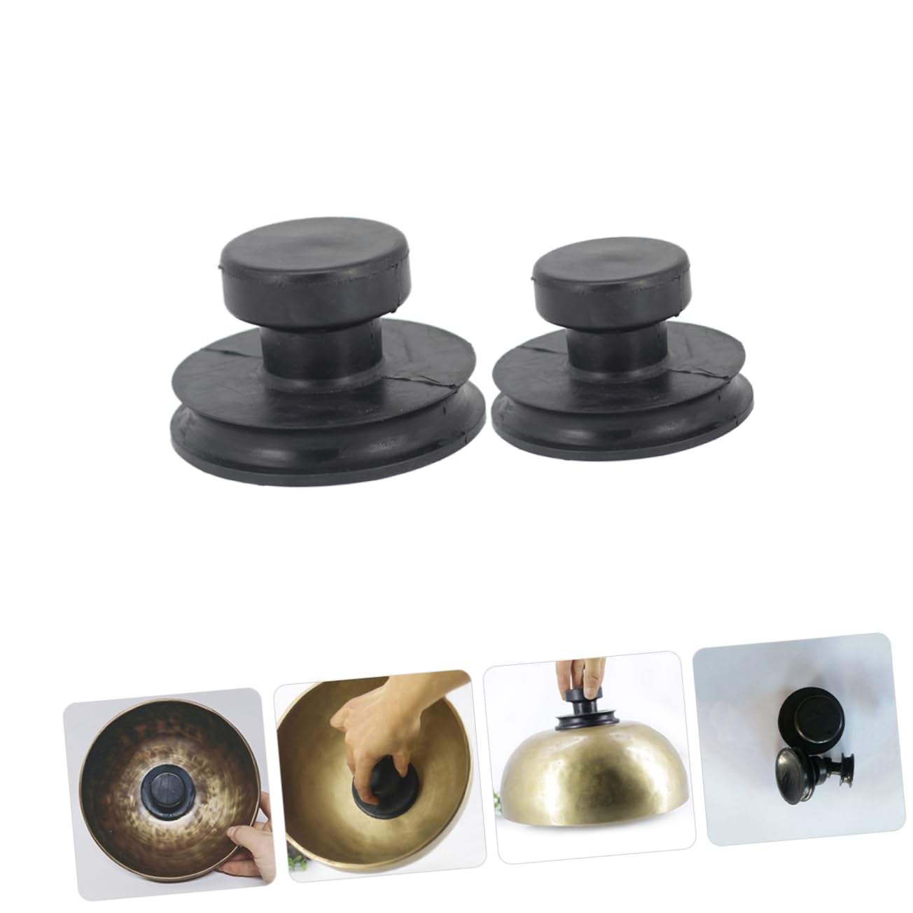 Lot de 2 ventouses en caoutchouc pour bols chantants - 40 mm - 60 mm - Ventouses stables pour bol chantant tibétain - et détente