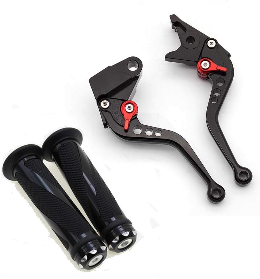 Krace Motorcycle Clutch Brake Levers Set Fit For Benelli TNT 125 135 2016 2017 2018 w. 7/8" 22mm Rubber Handlebar Hand Grips