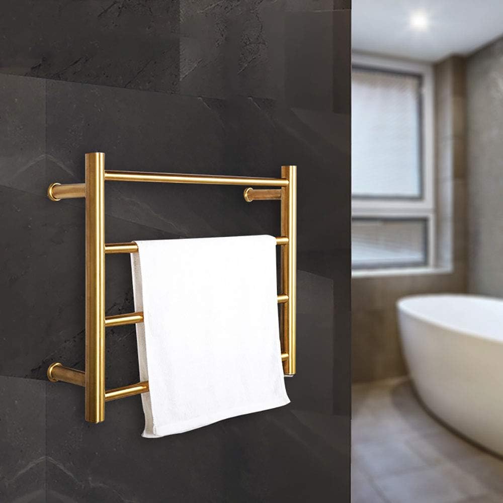 Electric Towel Warmer Wall Mounted Towels Heating Rack 4 Bar Stainless Steel Drying Rail for Home Bathroom Space Saving