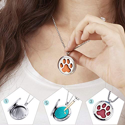 Collier diffuseur d'huiles essentielles en acier inoxydable, médaillon Arbre de vie ciselé
