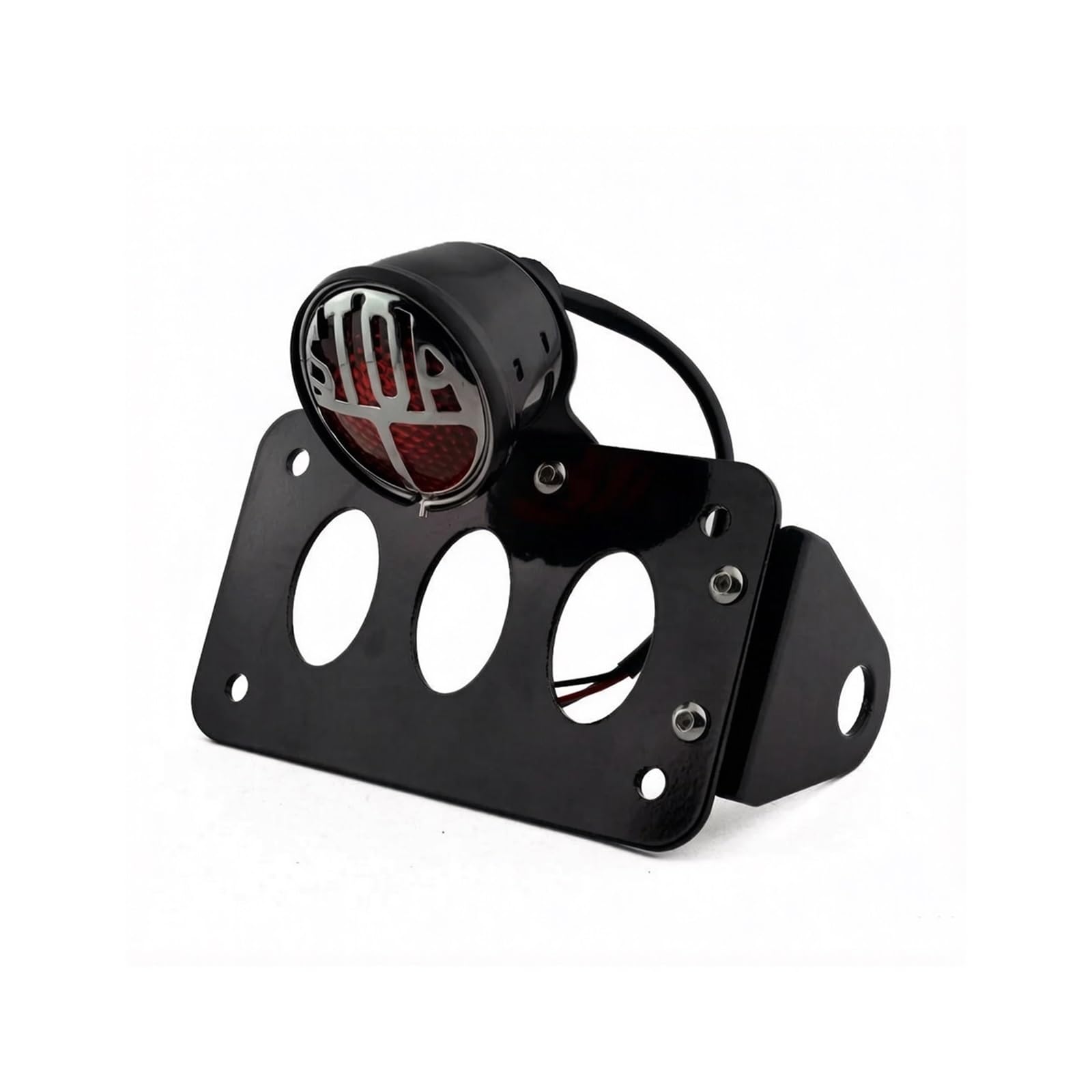 Fanale Posteriore Universale Per Moto Da 12 V Con Montaggio Laterale Stop Staffa Per Targa(Un set)