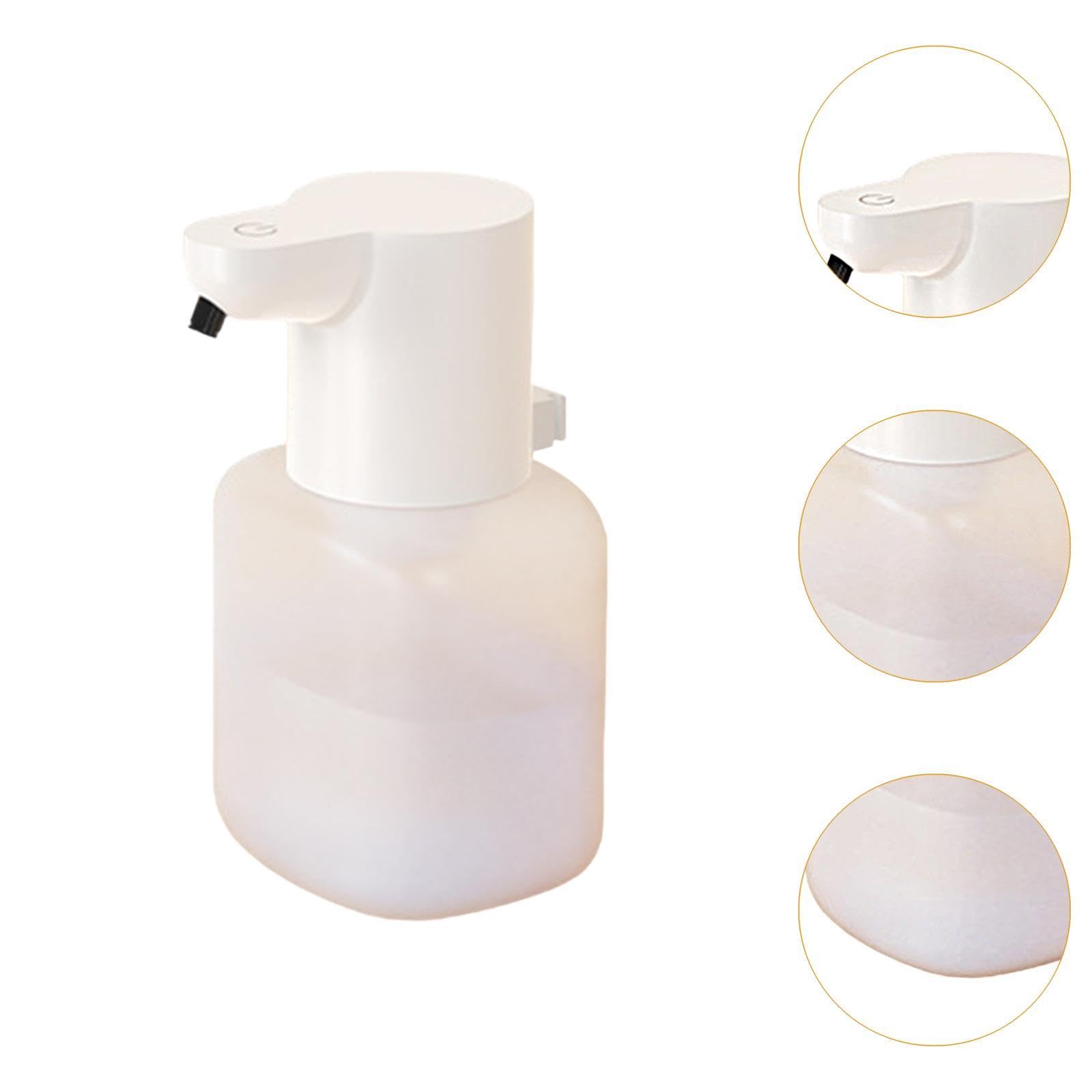 Dispensador Automático de Jabón con Inteligente Dosificador de Jabón Líquido Dispensador Sin Contacto Recargable Depósito 550ml Función Antigot, Líquido Blanco, Individual