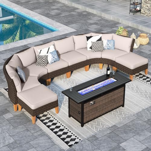 Sophia & William Patio Furniture Set with Fire Pit Table,