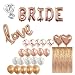 Bridal Shower & Bachelorette Party Decorations kit Rose Gold – 1 Fringe Curtain, 1 BRIDE balloon, 1 Love balloon, 1 ring balloon, 2 Heart balloons, 5 Rose Gold 5 Blush Pink 5 White 5 Confetti balloons