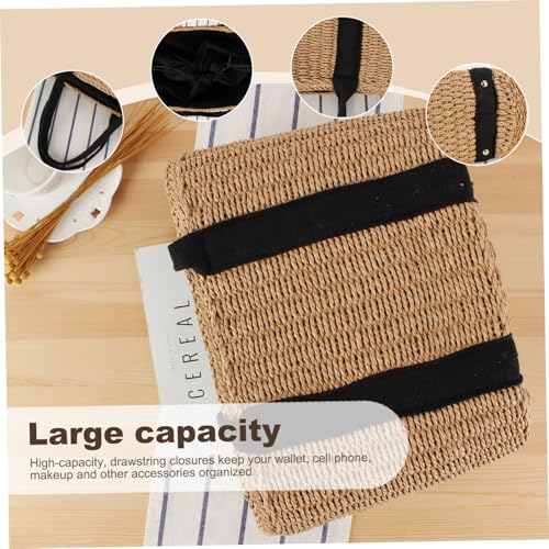 Straw Bags for Women Casual Woven Straw Tote Large Capacity Woven Shoulder Bag Summer Portable Bag for Beach2