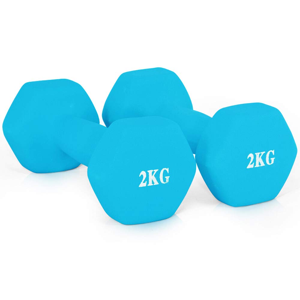 Neopreno Dumbells, Juego de 2 Pesas de Mano Pesas, Pesas Gimnasio en casa Aptitud Mano Brazo Pilates Pesas Conjunto, Pesas Disponibles - 2 kg, 3 kg, 4 kg (Que se Vende como un par)