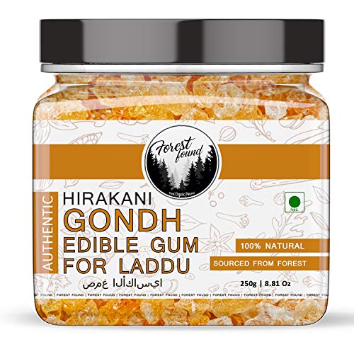Image of Forest Found Hirakani Gond for Ladoo Making 250g | Authentic Edible Gum / Acacia Gum - Wild Natural Gondh / Gum Arabic | High Energy Kikar Gond for Laddu, Panjiri & Postnatal Nutrition