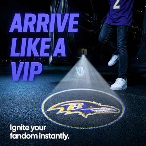 Image of LED Car Door Light - Officially Licensed NFL Wireless Projector - Show Your Team Pride - Battery Powered, Easy Install