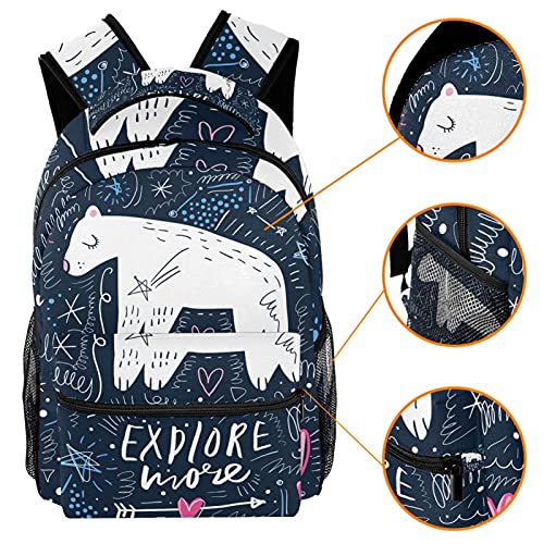 Sac à dos éléphant bleu multicolore grand compartiment mixte - 3