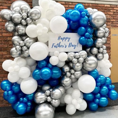 Image of Metallic Blue Balloons 12 inch, Blue Latex 50pcs Party Balloons | Graduation, Baby Shower, Birthday Party Decorations