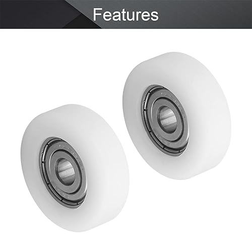 Miniatura 10 de MroMax Polea de rodillos de rodillos - 0.197 x 0.984 x 0.354 in, rueda de nailon con rodamiento 625ZZ para muebles, accesorios de hardware y puerta