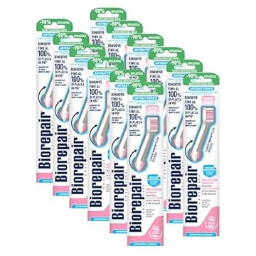 Biorepair, Spazzolino Gengive con Setole Super Soft, Antibatterico - Pacco da 12 pezzi