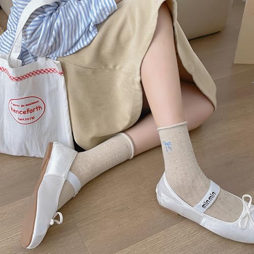 Yomutiur Womne’s Cotton Socks with Bow Embroidery - Your Best Partner for Comfort and Style3