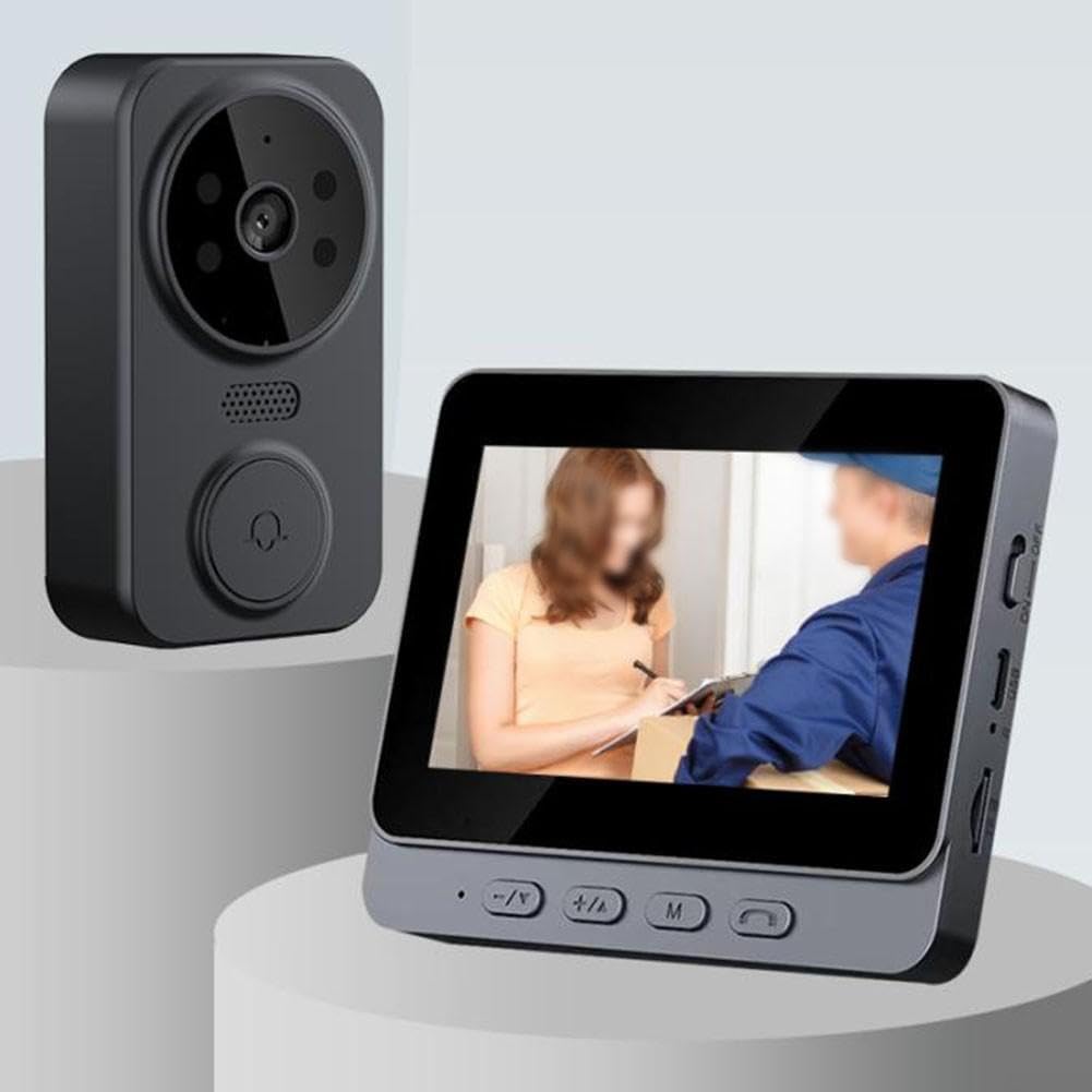 Sonnette Vidéo Fil Écran 4.3" Vision Nocturne Sonnette Vidéo