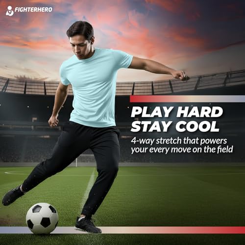 Image of Gym T Shirts for Men Workout | Sports Tshirt for Man | Running Mens T-Shirts | Polyester Men's T Shirt | Quick Dry fit Training Active Wear | Badminton Football Jersey Tshirts
